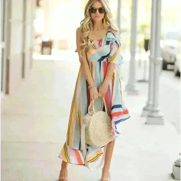 Boohoo Asymmetrical Dress Spring Size 6 - Picture 1 of 6